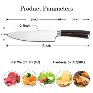 Ensemble de couteaux de cuisine professionnels en acier inoxydable Vg10 du Japon, couteau Yanagiba pour sushi et sashimi - Product Image 3