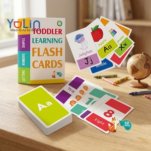 Fabricantes de aprendizaje para niños pequeños Tarjeta de enseñanza para niños Impresión colorida Materiales de papel ecológicos Tarjetas flash en inglés para niños pequeños - Product Image 1