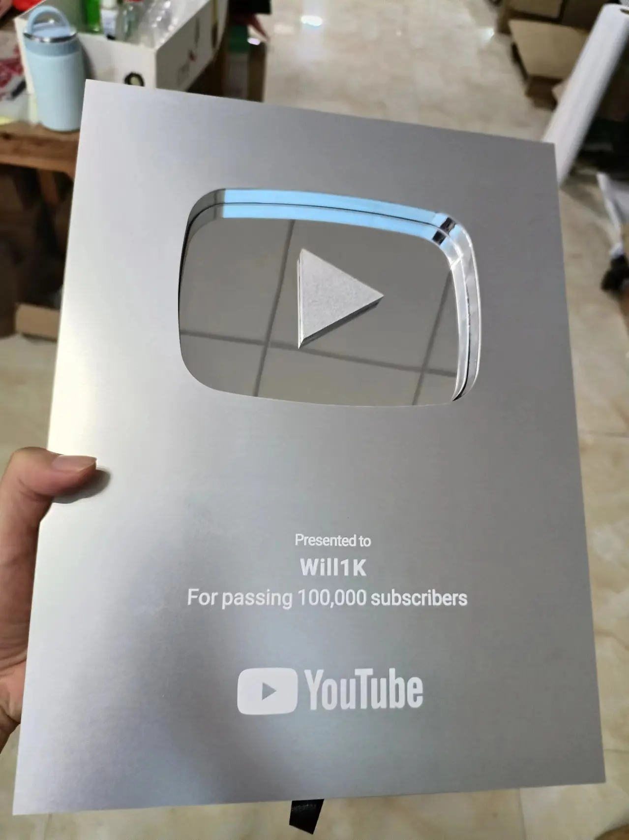 Custom Metal Plaque Medal for YouTube   Bilibili Play Button Logo Award with UV Printing   Painted Technique Theme Love