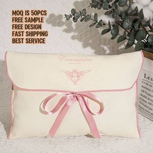 Bolsa de sobres Twll de algodón Natural de 30x25Cm para embalaje de ropa, logotipo impreso personalizado, almohada, vestido, almacenamiento de cabello, bolsa de polvo de algodón - Product Image 1