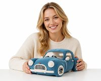 Nouveautés 2026 : Couverture de voiture en peluche brodée personnalisée, jouet doux pour enfants, cadeau d'anniversaire