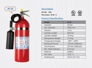 Extincteurs à CO2 portables certifiés UL en gros en usine - Product Image 3