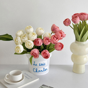 Tulipanes Artificiales de Múltiples Cabezas, Rosas de Seda de Alta Simulación, Decoración para el Hogar, Accesorios para Bodas - Product Image 2