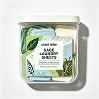 Feuilles de lessive parfumées à la sauge, ultra-fines, portables, élimination des taches tenaces, parfum frais aux herbes, longue durée