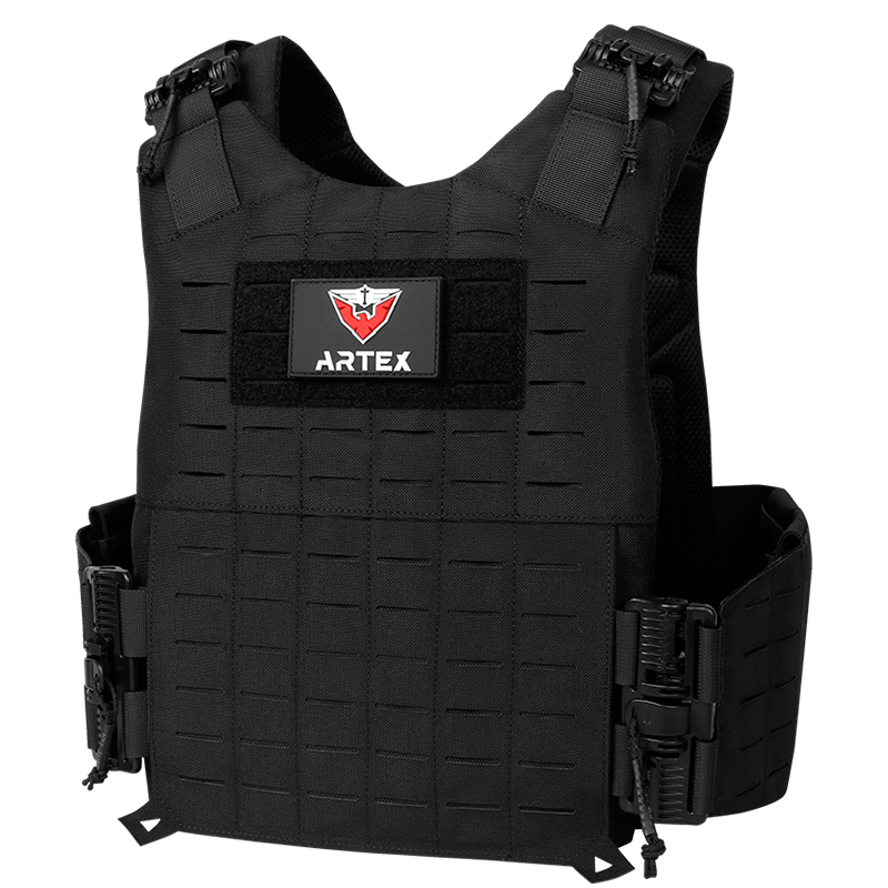 Équipement tactique de protection personnel Molle noir gilet tactique balistique amovible gilet d'armure à dégagement rapide pour hommes porte-plaque