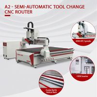 Fresadora CNC de 9kw con Husillo ATC, Cambio de Herramienta Semiautomático, 4x8 pies, para Grabado y Fresado de Madera, con Servomotor