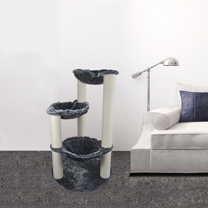 Tour de maison d'<span class=keywords><strong>arbre</strong></span> de grand <span class=keywords><strong>chat</strong></span> en <span class=keywords><strong>gros</strong></span> avec trois grands hamacs - Product Image 1