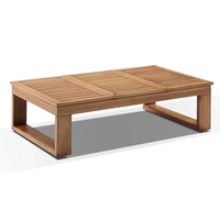 Salon de jardin 3 + 2 + 1 places en teck avec structure en aluminium et table basse multifonctionnelle relevable pour terrasse et jardin