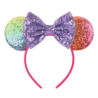Bandeau à paillettes mickey pour filles, accessoires de cheveux en gros