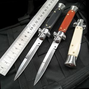 سكين تكتيكي بمقبض خشبي إيطالي OEM للاستخدام الخارجي، شفرة 13 بوصة من الفولاذ المقاوم للصدأ، سكاكين للتخييم والتنزه والبقاء على قيد الحياة - Product Image 4