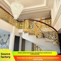 Nouvelles rampes d'escalier en spirale en alliage d'aluminium haut de gamme de style chinois, personnalisées, à base de ciment, pour villas