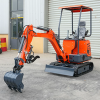 Mini-excavatrice compacte tout-terrain 1,2 tonne pour chantier de construction et aménagement paysager, disponible en stock en Europe depuis un entrepôt local