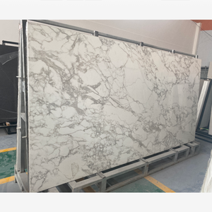 Azulejos de Cerámica de Porcelana Blanca con Superficie de Piedra Sinterizada, Azulejos de Mármol Calacatta Blanco, Azulejos de Mármol Blanco Calacatta para Comedor Exterior Negro - Product Image 1