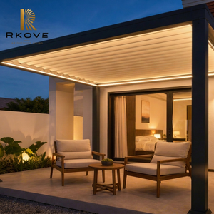 Pérgola Retráctil de Tela RKOVE RK-C1 3*4m con Estructura de Aluminio, Iluminación LED Integrada, Control por Aplicación, Resistente al Viento, OEM - Product Image 1