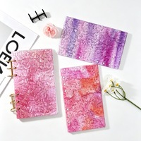 Couverture de classeur en acrylique effet vague d'eau, 6 trous, couleur rose tendance, format A6, pour carnet de budget DIY