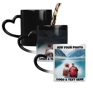 Taza de cerámica éxito de ventas al por mayor, taza de sublimación blanca en blanco con mango en forma de corazón, taza de sublimación DIY para usted, regalos para usted - Product Image 2