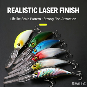 Señuelo de Pesca Duro Tipo Minnow con Labio Largo, Cebo Artificial de Buceo Profundo 9g 16g, Crankbait para Agua Dulce y Salada, para Lubina y Perca - Product Image 2