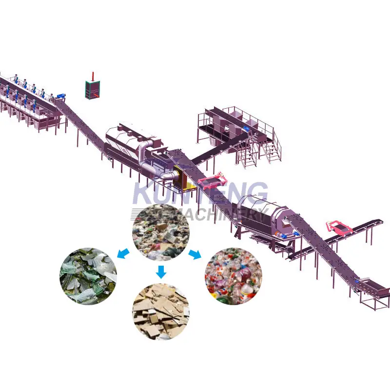 Municipal solid waste sorting machines manual waste recycling line waste management equipment