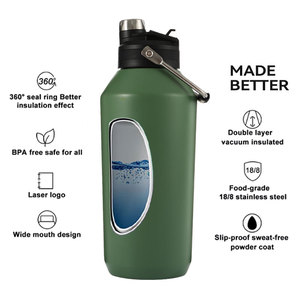 Bouteille d'eau isotherme portable en acier inoxydable à double paroi à large ouverture pour les voyages en extérieur, isolation thermique 12-24 heures - Product Image 3