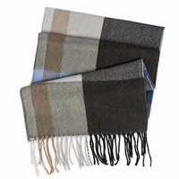 Écharpes en tricot rayées à blocs de couleurs larges, style élégant et luxueux pour hommes, fabriquées par le fabricant