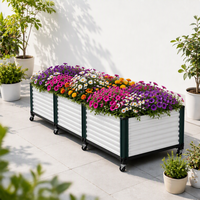 Jardinière rectangulaire en rotin synthétique Zhongheju, auto-arrosante, avec trou de drainage, écologique, légère et durable