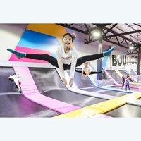 Équipement de parc de trampoline de gymnastique intérieur commercial, aire de jeux d'exercice pour adultes et enfants avec mousse et plastique à vendre