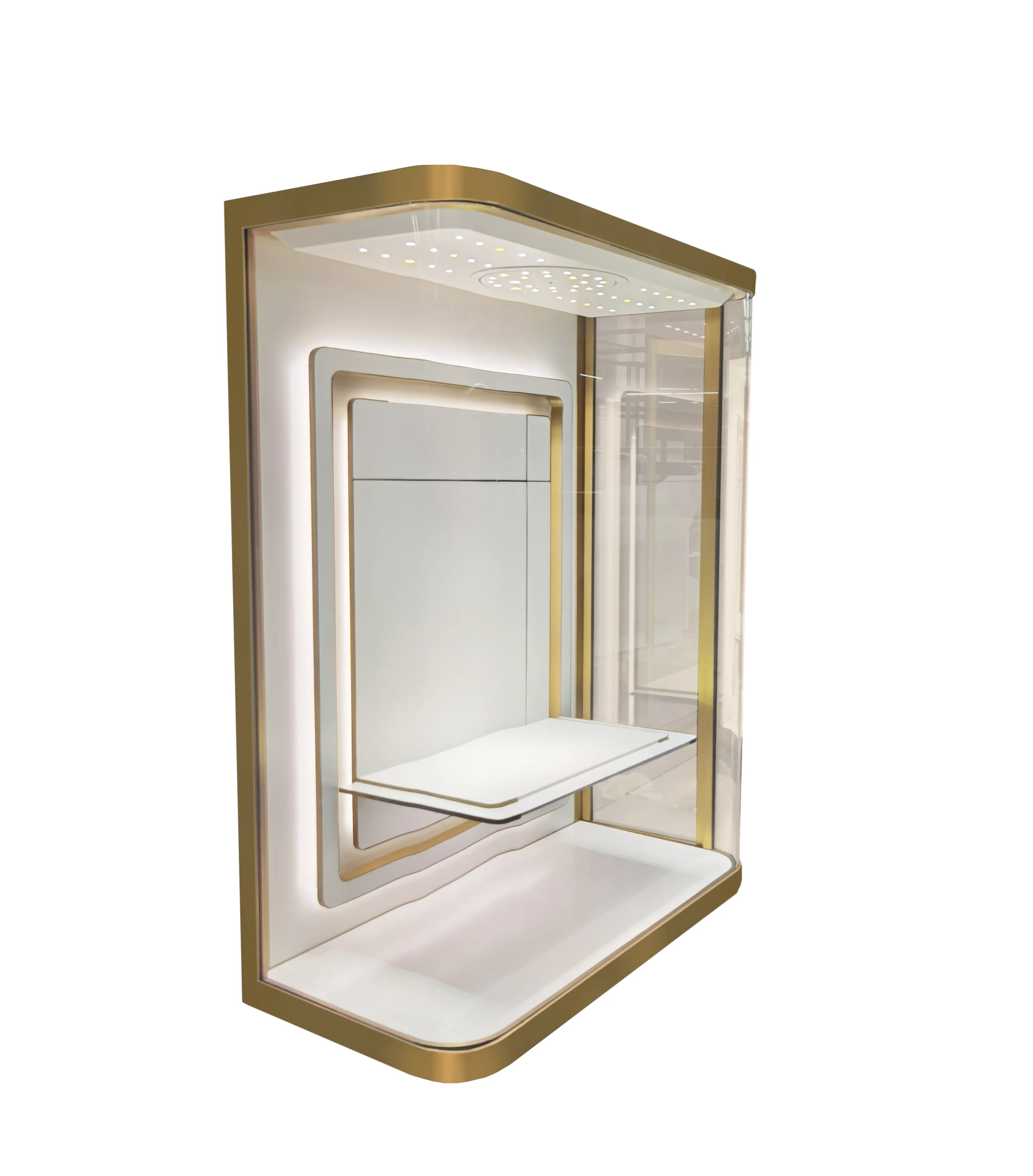 Высококачественная Золотая витрина для ювелирных изделий из нержавеющей стали
