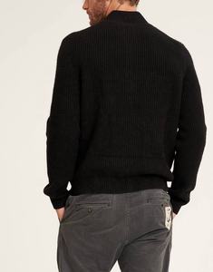 Cardigan di Lusso da Uomo con Zip in Puro Cashmere 100% a Costine Taglie Forti - Maglione in Lana e Cashmere con Logo Personalizzato - Product Image 4