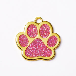 Hochwertige Zink legierung Pet Hang Tags können mit Gold Footprints Pet Supplies Hunde marken Großhandel Pet Collar Tags laser graviert werden - Product Image 2