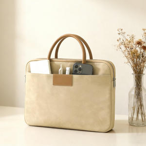 Sacoche pour ordinateur portable en cuir PU de qualité supérieure 13,3 pouces, étanche, sacoche de direction professionnelle, fournisseur en gros, logo personnalisé OEM - Product Image 1