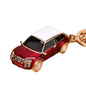 Sports Car Diamond Set Diamond Metal Key Chain Mini Car Accessories Pendant Creative Bling Cute Gift Key Chain