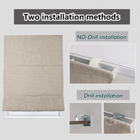 Persianas Romanas Horizontales Opacas Manuales de Estilo Moderno Personalizadas, Cortinas de Tela que Filtran la Luz para Ventanas de Sala de Estar