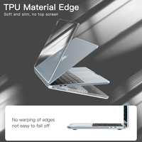 Casing Laptop Transparan Murni untuk Macbook Air 13.6" 2022 M2/2024 M3 2025 M4/2026 M5, Bumper TPU Bening, Anti Gores, dan Tahan Banting