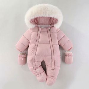 <b>Winter</b> Newborn Girls Boys Jumpsuit Hooded Infant <b>Overalls</b> Baby Clothes Boys Warm Snowsuit Coat Kid Bear Romper Toddler Outerwear - Product Image 1