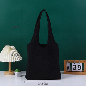 กระเป๋าช้อปปิ้งผ้าแคนวาสแฟชั่นรักษ์โลก พิมพ์โลโก้ตามสั่ง มีช่องซิปด้านหน้า พับเก็บได้ มีหูหิ้ว สำหรับสุภาพสตรี - Product Image 2