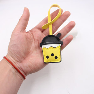 Chaveiro de Bolsa em Formato de Copo de Chá de Leite Boba com Pérolas, Mini, Fofo, em Couro PU, Acessório de Joalheria e Brinquedo - Product Image 3