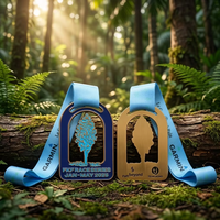 Médaille de course sur sentier personnalisée en alliage de zinc, récompense pour les courses forestières 5K 10K et les compétitions sportives en plein air