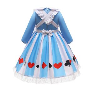 Costume d'Halloween de conte de fées déguisement Miss Wonderland avec tablier et bandeau pour filles - Product Image 6