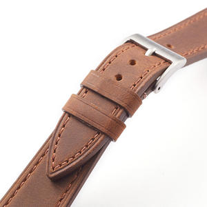 Bracelet de montre en cuir véritable de luxe avec boucle en acier inoxydable, interface universelle à dégagement rapide, 18/19/20/21/22 mm - Product Image 5