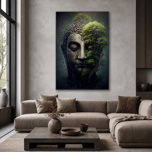 Arte de Pared con Diseño de Buda Natural, Tres Diseños de Bosques, Impresión en Lienzo, Decoración para Spa, Hogar, Sala de Estar, Estudio de Yoga - Product Image 5