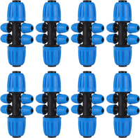 Excellent raccord droit à verrouillage rapide bleu 1/2 po pour l'irrigation, connecteur d'irrigation pour ferme et jardin, tuyau PE 16 mm pour l'arrosage