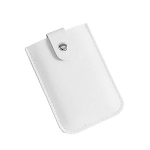 Card Holder PU Leather Snap Closure Credit Card Sleeve Portable Mini Size Solid Color - Product Image 5