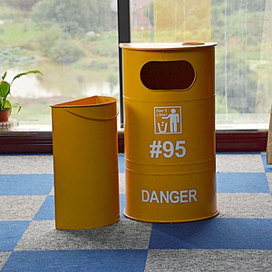 Cubo <span class=keywords><strong>de</strong></span> <span class=keywords><strong>basura</strong></span> <span class=keywords><strong>de</strong></span> Metal <span class=keywords><strong>de</strong></span> estilo Industrial, decoración <span class=keywords><strong>de</strong></span> tambor <span class=keywords><strong>de</strong></span> aceite <span class=keywords><strong>de</strong></span> hierro antiguo Retro para restaurante, cafetería, Loft, cubo <span class=keywords><strong>de</strong></span> <span class=keywords><strong>basura</strong></span>, cubo decorativo - Product Image 5