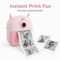 Imprimante photo thermique instantanée pour enfants, mini appareil photo portable avec jeux et musique, cadeau de Noël/anniversaire