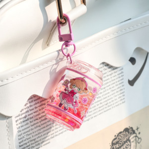 Nouveau porte-clés personnalisé en acrylique avec coque <span class=keywords><strong>de</strong></span> boisson, fait main, en matériau fluide <span class=keywords><strong>de</strong></span> <span class=keywords><strong>chanvre</strong></span>, coque <span class=keywords><strong>de</strong></span> sable fluide et d'huile - Product Image 2