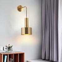 Lampe murale en métal avec abat-jour en laiton brossé, base réglable, style minimaliste nordique, décoration de la maison, luxe