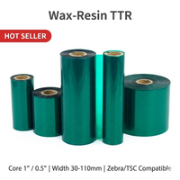 Cinta de Transferencia Térmica de Resina de Cera Verde TTR, Cinta de Color para Impresora Térmica de Códigos de Barras, Cinta de Cera, Cinta de Resina, Cintas de Cera y Resina