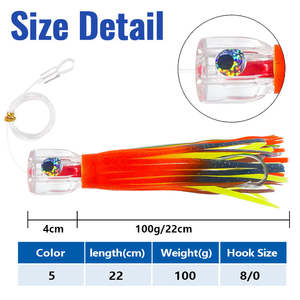 Señuelo <span class=keywords><strong>de</strong></span> Pesca <span class=keywords><strong>de</strong></span> Atún <span class=keywords><strong>de</strong></span> 6/9 Pulgadas para Pesca <span class=keywords><strong>de</strong></span> Grandes Peces, Cebo Artificial Suave <span class=keywords><strong>de</strong></span> Resina, Señuelo <span class=keywords><strong>de</strong></span> Pulpo y Calamar para Pesca <span class=keywords><strong>de</strong></span> Fondo con Liberación <span class=keywords><strong>de</strong></span> Agua - Product Image 2