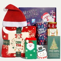 Coffret cadeau de Noël rose pour femmes - Kit avec bonnet de Père Noël, gobelet, bougie et sac bonhomme de neige - Cadeau de Noël pour les amis et la famille