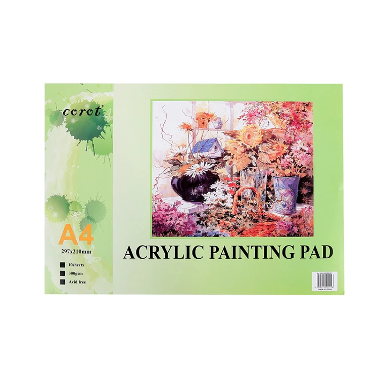 Artist painting paper 10 sheets acid free A4 size 300gsm acrylic oil painting pad